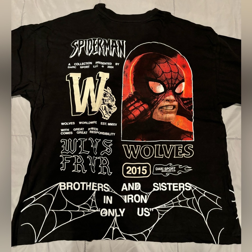 Darc Sport "With Great Power" Spiderman Premium Oversized T-Shirt in Black